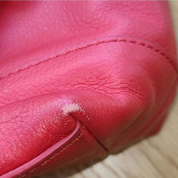 Fossil Red Leather Small Tote Bag Purse - Picture 13 of 14